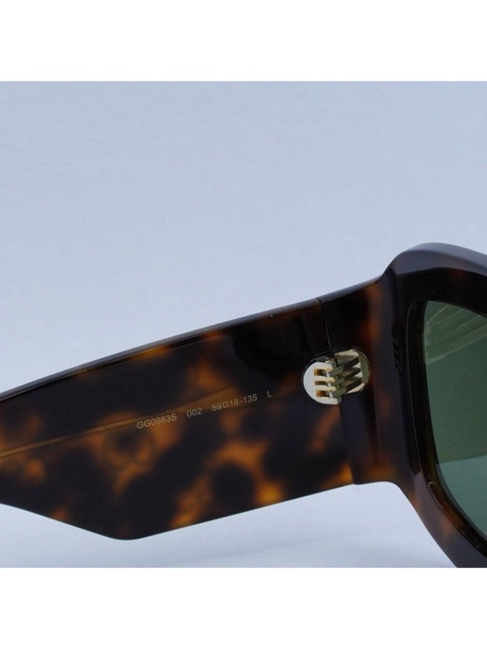 Gucci GG0983S 002 Sunglasses Havana With Gold GG Pattern Square Frame - Picture 7 of 11